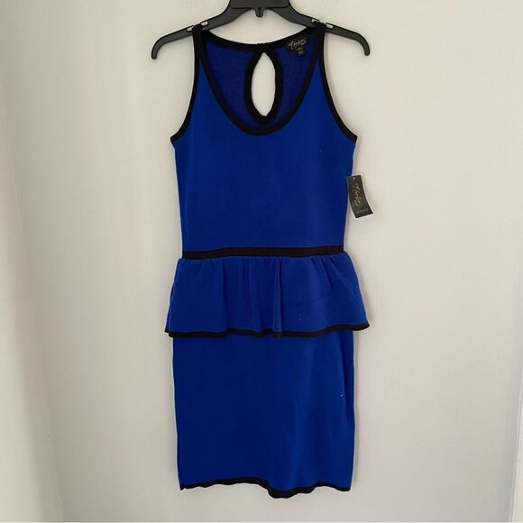 Thalia Sodi Peplum Sweater Dress M Blue - Picture 2 of 4